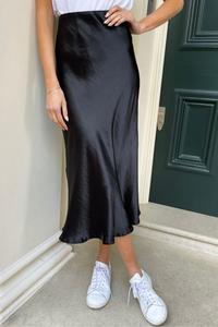 Атласная юбка миди Threadbare, черный