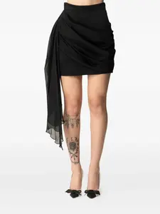 Драпированная юбка мини Elisabetta Franchi, черный