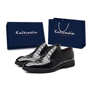 Туфли-броги из высококачественной коровьей кожи с тиснением, деловые, ремесленные, мужские Kaltendin, Black