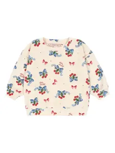 Свитер Itty с вишнями и бантиком Konges Sløjd, нейтральный