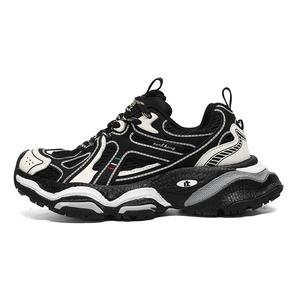 Амортизирующие, противоскользящие, дышащие, низкие, массивные кроссовки унисекс Earl king, Beige/Black