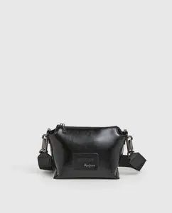 Глянцевая маленькая сумка через плечо Edith с блестящей поверхностью Pepe Jeans, черный