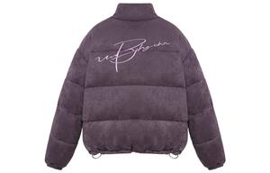 Винтажная надпись Унисекс Пуховая Куртка BJHG, Угольно-черный