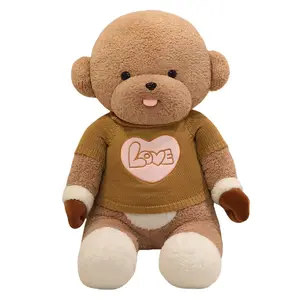 Мягкая и очаровательная одетая кукла щенок померанский шпиц плюшевая игрушка высота 60cm/80cm/100cm/120cm Bitter purchase