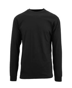 Мужская футболка с круглым вырезом и длинными рукавами из египетского хлопка Galaxy By Harvic, черный