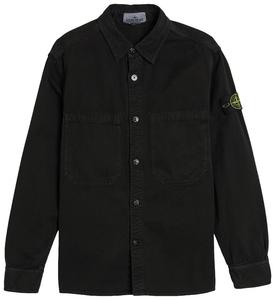 Рубашка-куртка Stone Island из органического панамского хлопка, черный