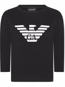 Футболка с длинными рукавами и логотипом Emporio Armani Kids, синий