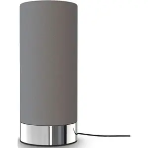 Настольная лампа BK_TL1437, ткань, с сенсорной функцией, регулировка яркости в 3 ступени, E14, 1 шт., хромированный цоколь, 1 плафон, без лампы (40 Вт), кабель 150 см B.K.Licht, серый