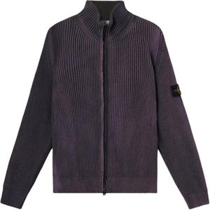Ребристый кардиган на молнии Stone Island, фиолетовый