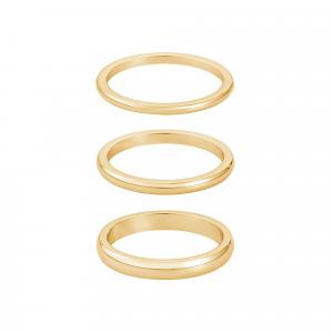 Набор колец с покрытием из 18-каратного золота, устойчивых к потускнению Adornia, золотой