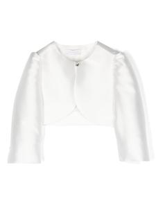 Monnalisa укороченный жакет с круглым вырезом, белый