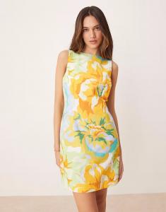 Платье мини-платье из льна Nobody's Child Freya с разноцветными цветочками