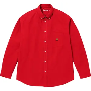 FW25 WEEK17 Свободная Фланелевая Оксфордская Рубашка Unisex Supreme, красный