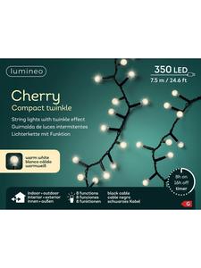 Lumineo Гирлянда CHERRY Compact Twinkle 350 LED, 7,5 м, черный кабель, теплый белый свет