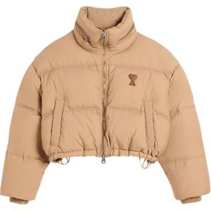 Куртка Ami Paris с логотипом и стеганым эффектом, песочный бежевый
