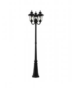 Уличный столбовой светильник Oxford с 3 плафонами Livex, черный