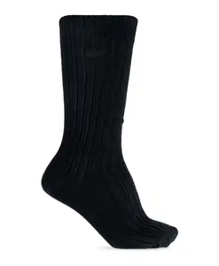 Ребристые носки с подиума Lacoste, черный