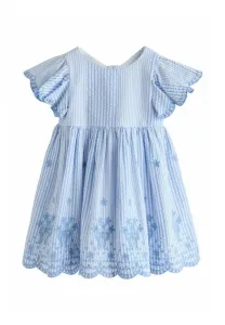 Платье повседневное с рукавами стандартного кроя Next, Blue Embroidered