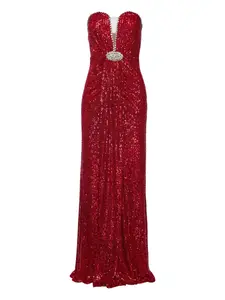 Макси-платье с отделкой пайетками Nissa, красный