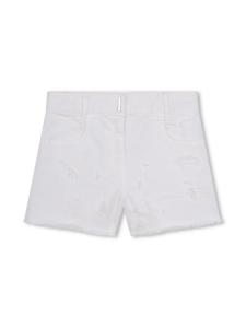 Givenchy Kids шорты с эффектом потертости и логотипом 4G, белый