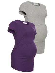 Рубашка для беременных в фиолетово-сером меланжевом цвете neun 9 monate