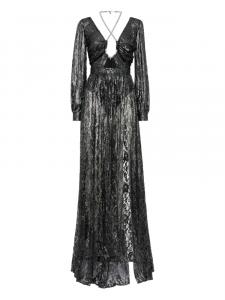 Длинное платье Philipp Plein из кристального кружева, черный