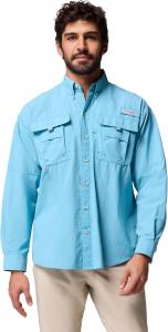 Columbia Мужская рубашка PFG Bahama II с длинным рукавом, Vintage Blue