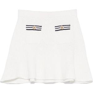 Текстурная вязаная мини-юбка Self portrait Self-portrait, белый