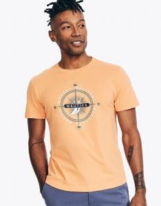 Мужская футболка с круглым вырезом и коротким рукавом Nautica, оранжевый