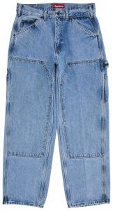 Брюки Supreme Double Knee Painter Pant 'Washed Indigo', синий