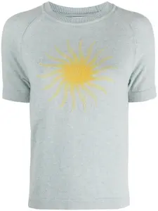 Кашемировый топ с принтом Barrie, синий