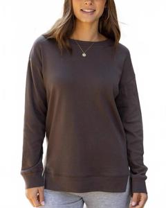 Темно-коричневая футболка с длинными рукавами Grace and Lace