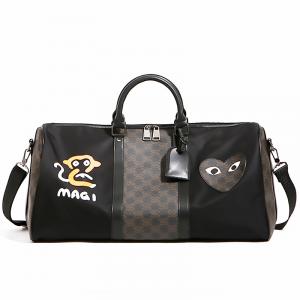 VIHUS Оксфордская сумка-пэчворк из ПВХ спортивная дорожная унисекс черно-коричневая, Black