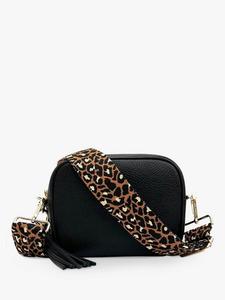 Кожаная сумка-кроссбоди Cheetah Strap Apatchy London, Black