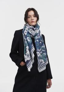 Шарф FABLE ENGLAND SOLARA TALES, Teal/Ivory/Green