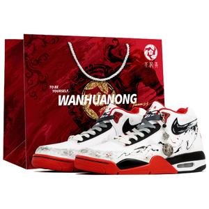 Парные кроссовки Flight Legacy 10,000 Flowers, Descent, устойчивые к истиранию, мид-топ винтажные баскетбольные мужские black white red Nike, черный белый красный