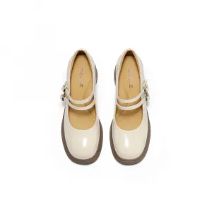 Туфли Mary Jane из коровьей кожи для женщин BELLE, экрю