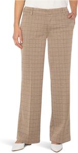 Брюки Liverpool Los Angeles Kelsey Wide Leg Trouser Mid Rise Herringbone Knit, Khaki Grid Check