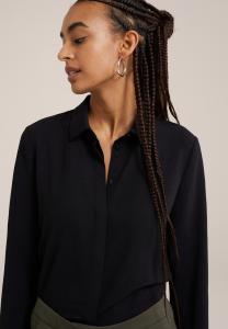 Блузка на пуговицах WE Fashion, черная