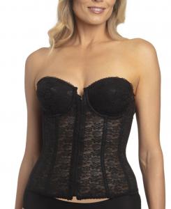 Женский бюстгальтер без бретелей Francesca с кружевной застежкой спереди Dominique, Black