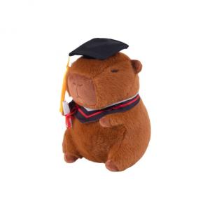 Очаровательная плюшевая кукла капибара в докторской шапочке для выпускного сезона, высота 23 см OU DI PIG