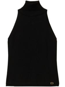 TWINSET трикотажный топ с логотипом, черный