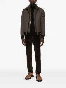 Куртка с ребристым подолом, застегивающаяся на пуговицы Moorer, коричневый