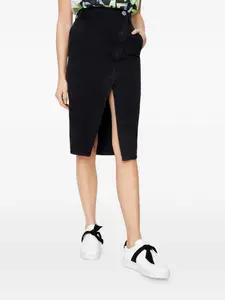 Миди-юбка с высоким разрезом One Teaspoon, черный