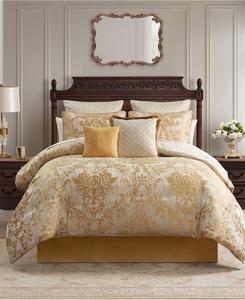 Комплект постельного белья Tarmon Jacquard, 8 предметов, размер King Waterford, Gold