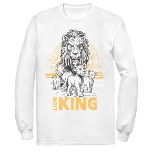 Мужская футболка Disney's The Lion King Scar, Simba & Nala с длинными рукавами и рисунком