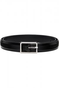 Узкий прямоугольный ремень из телячьей кожи с пряжкой Anderson'S, черный