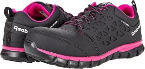 Женские оксфорды Reebok Work Sublite Cushion Work EXOFUSE с композитным носком, черный/розовый