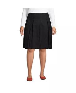 Школьная форма больших размеров, плиссированная юбка до колена Lands' End, черный