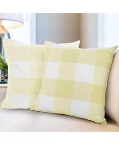 Комплект из 2 декоративных подушек в клетку Buffalo с чехлами для улицы и дома размером 18x18 дюймов Zulay Kitchen, зеленый